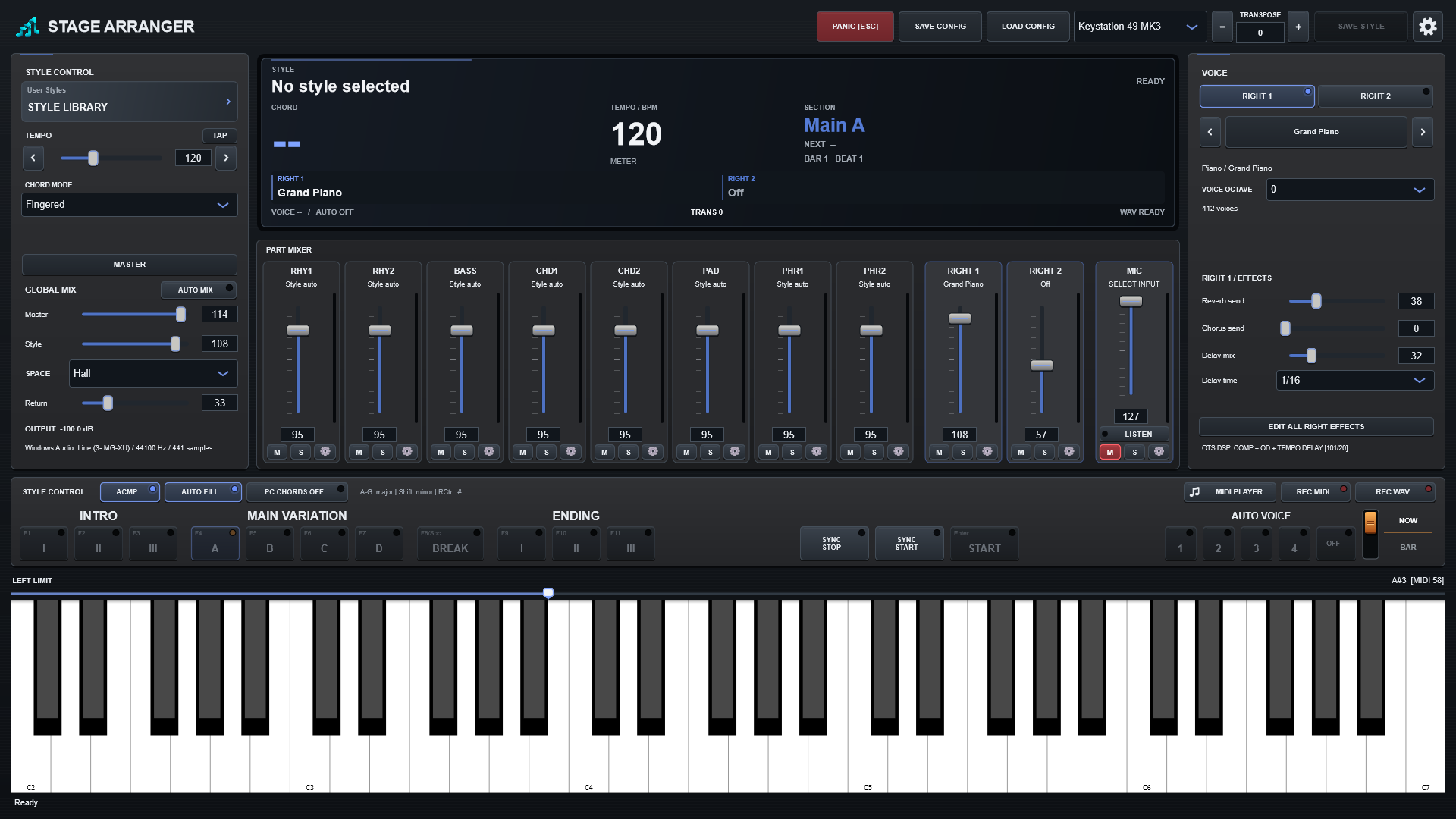 Stage Arranger 1.0.0 performans çalışma alanı